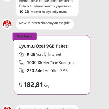 Vodafone Tarife Değişikliği Yapmaması