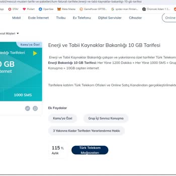 Türk Telekom Sitesinde Tarifeleri Ucuz Yazıp Bizi Yanlış Yönlendiriyor