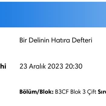 Biletix Bir Delinin Hatıra Defteri Oyunu İptali