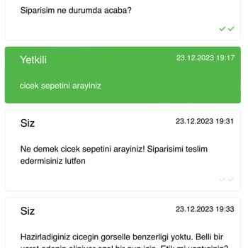 Çiçek Sepeti Mağduriyet