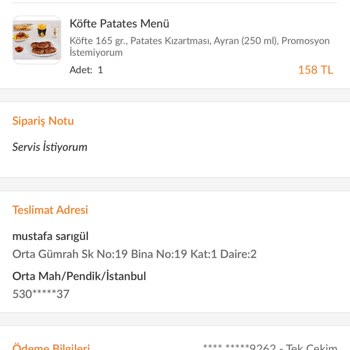 Trendyol GO Yemekten Köfteci Yusuf Uyanıklığı