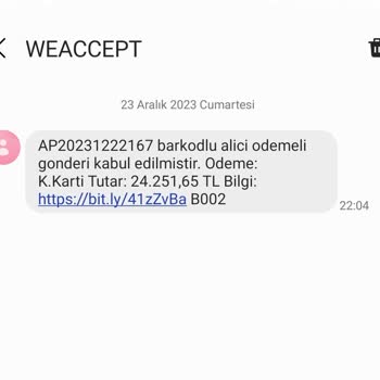 0850 557 30 02'den Gelen Mesaj