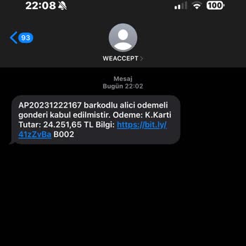 0850 557 30 02 PTT Kargo Bilinmeyen Kargo Mesajı