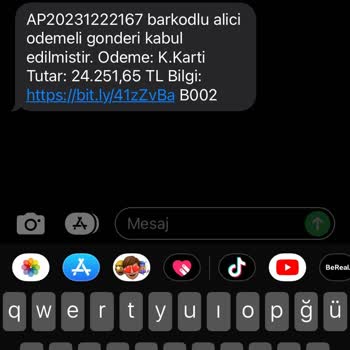 0850 557 30 02'den Gelen Asılsız SMS