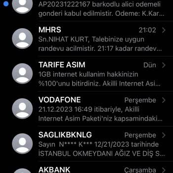 Vodafone'la Görüşme Yaptım Paket Hakkında 5 Dakika Sonra Bu Mesaj Gel
