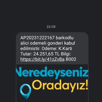 PTT Kargo AP20231222167 Barkodlu Alıcı Ödemeli Gönderi