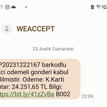 WEACCEPT (SMS) Haksız Kargo Ödeme Talebi Şaşkınlığı