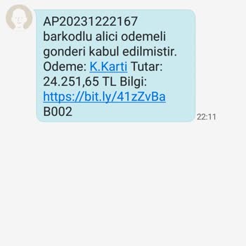 PTT Kargo Accept SMS Gelen Sahte Mesaj