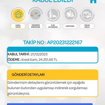 PTT Kargo Ve Accept Mesaj