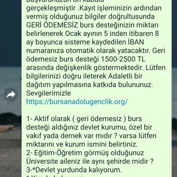 Burs Vaadiyle Dolandırıcılık 0534** Numaralı Kişiden Burs Onaylandı Mesajı!
