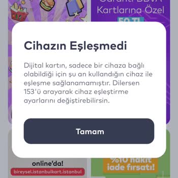 BELBİM (İstanbulkart) Öğrenci Dijital Kart Cihazınızla Eşleşmedi