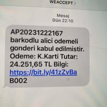 Weaccept (SMS) Gerçek Olmayan Mesaj