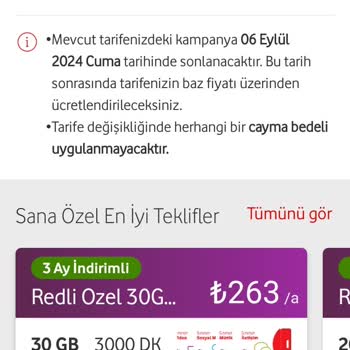 Vodafone Haksız Tarife Değişikliği
