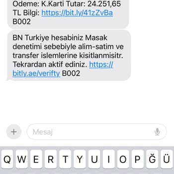 Weaccept (SMS) Alakasız Mesaj