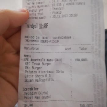 KFC İçeceklerim Ve Patates Kızartması