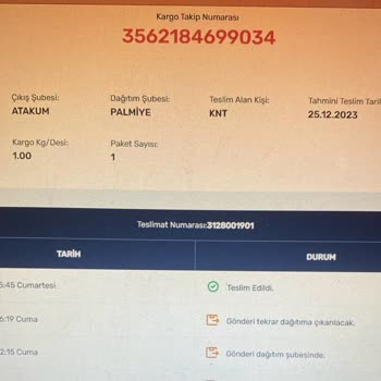 Aras Kargo Palmiye Şubesi Teslim Etmediği Kargoyu Teslim Etti Gösterdi