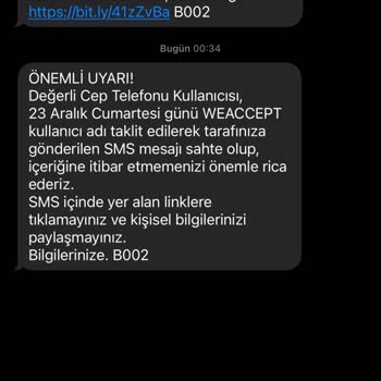 PTT Kargo Weaccept Adı Altında Oltalama SMS