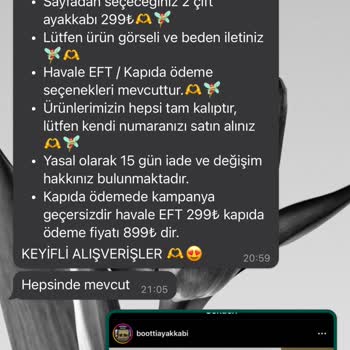 Instagram Bootti Ayakkabı Ödeme Aldıktan Sonra Geri Dönüş Yapmıyor