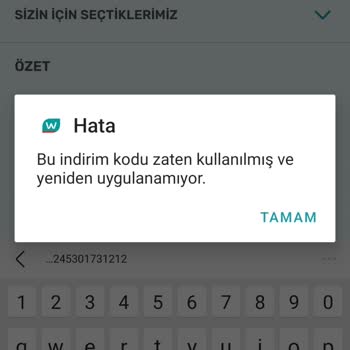Watsons Gönderdiği Kupon Kullanılmış!