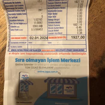 İZGAZ Böyle Faturamı Olur?