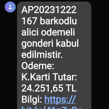 PTT Kargo Kargo Mesajı Weaccept