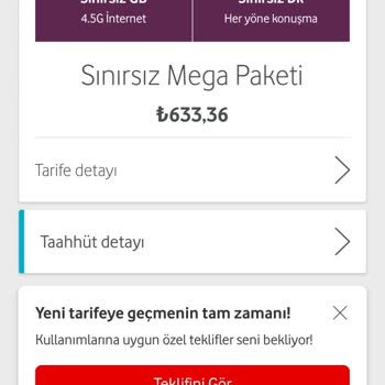Vodafone Sınırsız Ve Limitsiz Mega Paketimdeki 15 GB Hotspot Sınırı
