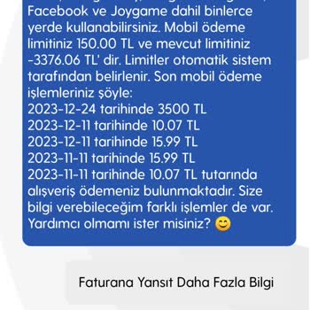 Paycell Fatura İtirazı Para İadesi