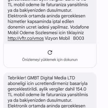 Vodafone Paramın İadesini İstiyorum