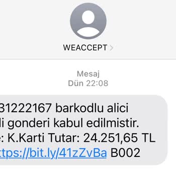 PTT Kargo Weaccept Kargo Mesajı