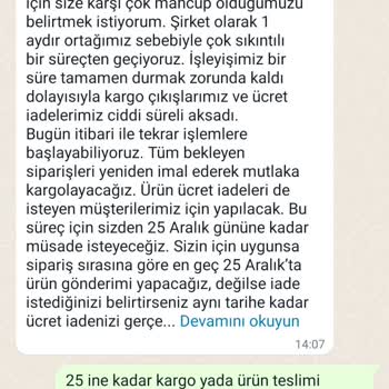 Nare Giyim Ürünüm Kargolanmadı, İade Talep Ediyorum!