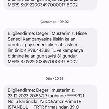iyzico/Amazonprime Hesaptan Çekilen Para