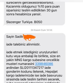 Slazenger İade Parasını Yatırmadı