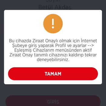 Ziraat Mobil Giriş Hatası