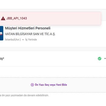 Kariyer.net Başvuru Hatası Alıyorum