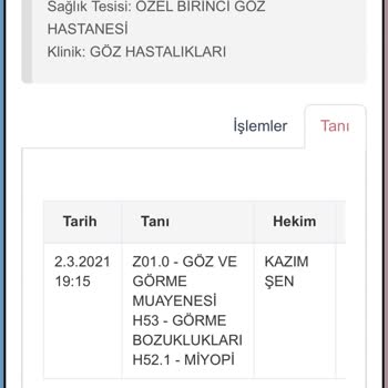 Beylikdüzü Birinci Göz Hastanesi Yanlış Rapor