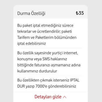 Vodafone'da Hizmetsiz Hizmet Parası Talebi