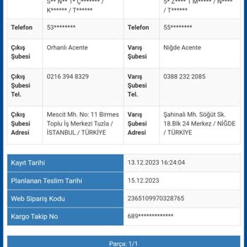 Sürat Kargo'da Gönderilen Paketin Kaybı