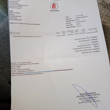 Mondial Motor Elektrikli Motosiklet Satışında Fatura Sorunu