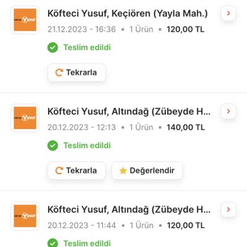 Migros Yemek Köfteci Yusuf Siparişim Teslim Edilmedi, Edildi Görünüyor