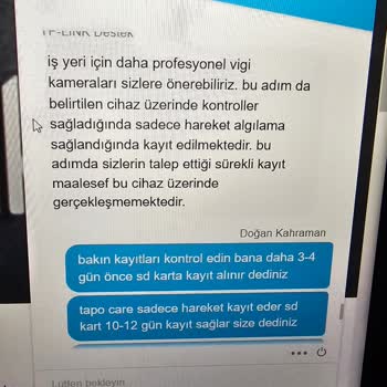 TP Link Tapo Kamera Kayıt Sorunu Ve Mağduriyet
