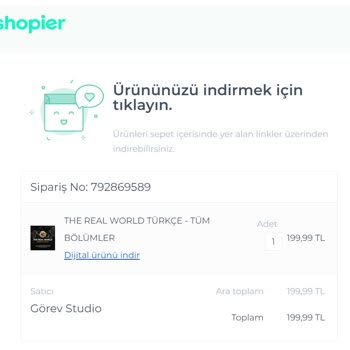 Shopier Eğitim Seti İçeriğinin Yanıltıcı Olması