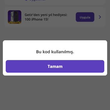 GetirYemek Bir Türlü Kullanılmayan Kampanyalar