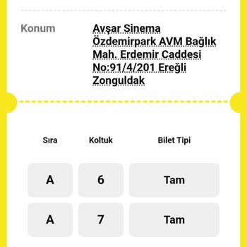 Avşar Sinemaları Biletinial.com Ve Ereğli Özdemir AVM Mağduriyeti