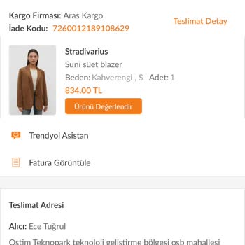 Stradivarius Trendyol Ürünlerimin İade Edilmemesi