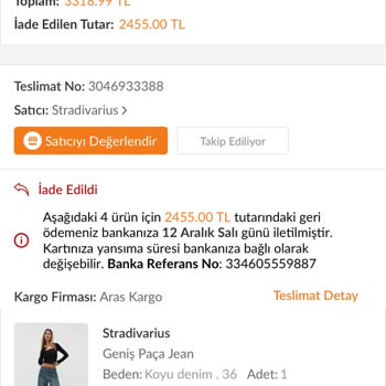 Stradivarius Trendyol Ürünlerimin İade Edilmemesi