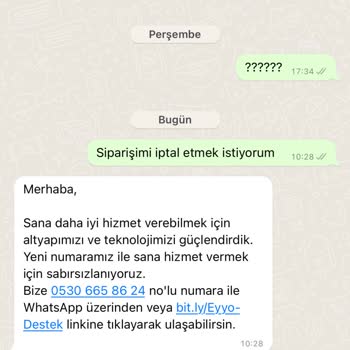 Eyyo Müşteri Hizmetlerinin Dönmemesi