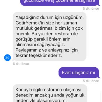 Getir Paket Servis Başarısızlığı