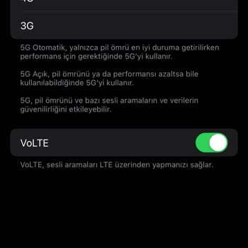 Vodafone İPhone 14pro LTE Seçeneği Yok İnternet Çok Yavaş