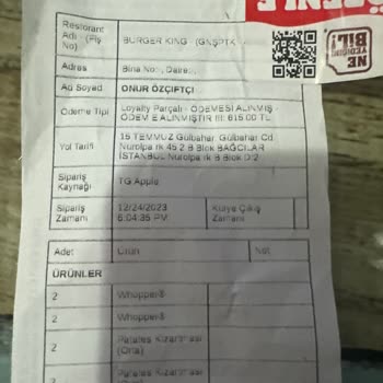 Burger King Eksik Ürün Hatası Ama Telafisi Yok. Yazıklar Olsun.