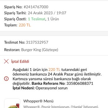 Trendyol GO 1,5 Saat Bekletip Siparişi Otomatik İptal Etti!